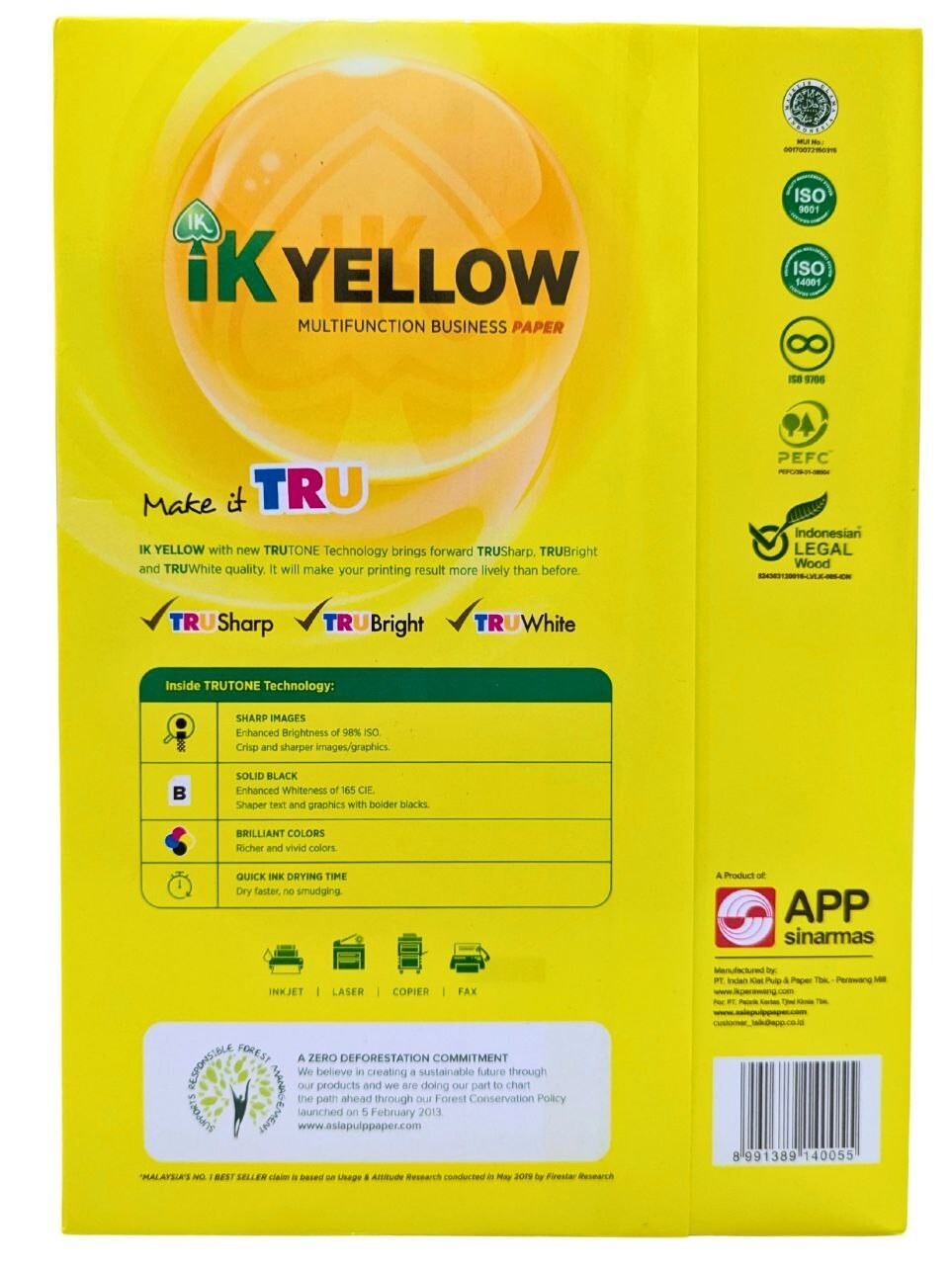 A4 80gsm copy paper white 5 ream box